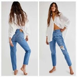 Levi's Wedgie Icon High Rise Jeans Athens Asleep Medium Distressed Wash 27